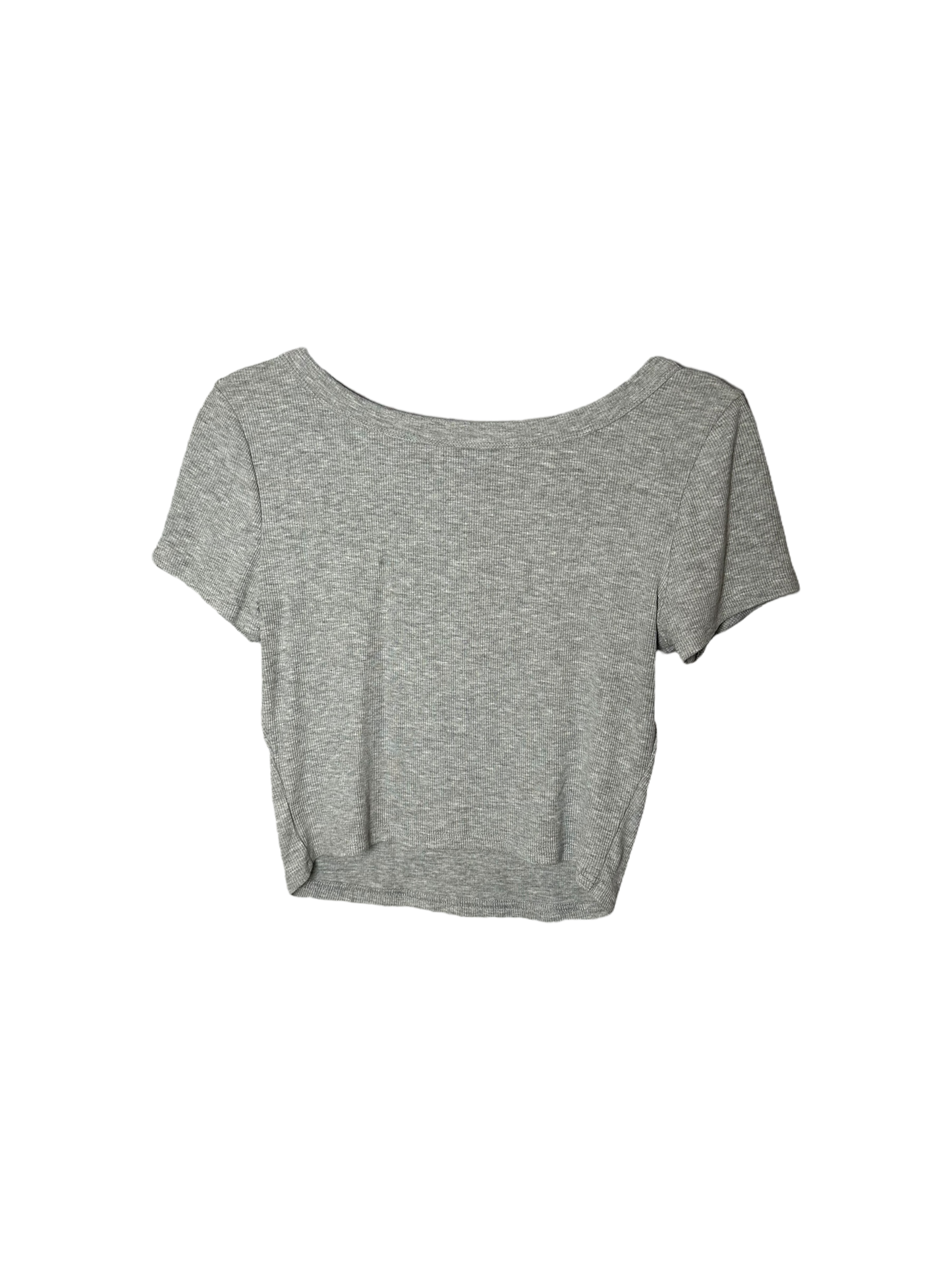 Grey Swoop Cropped Tee - Medium - Quick Thrifts