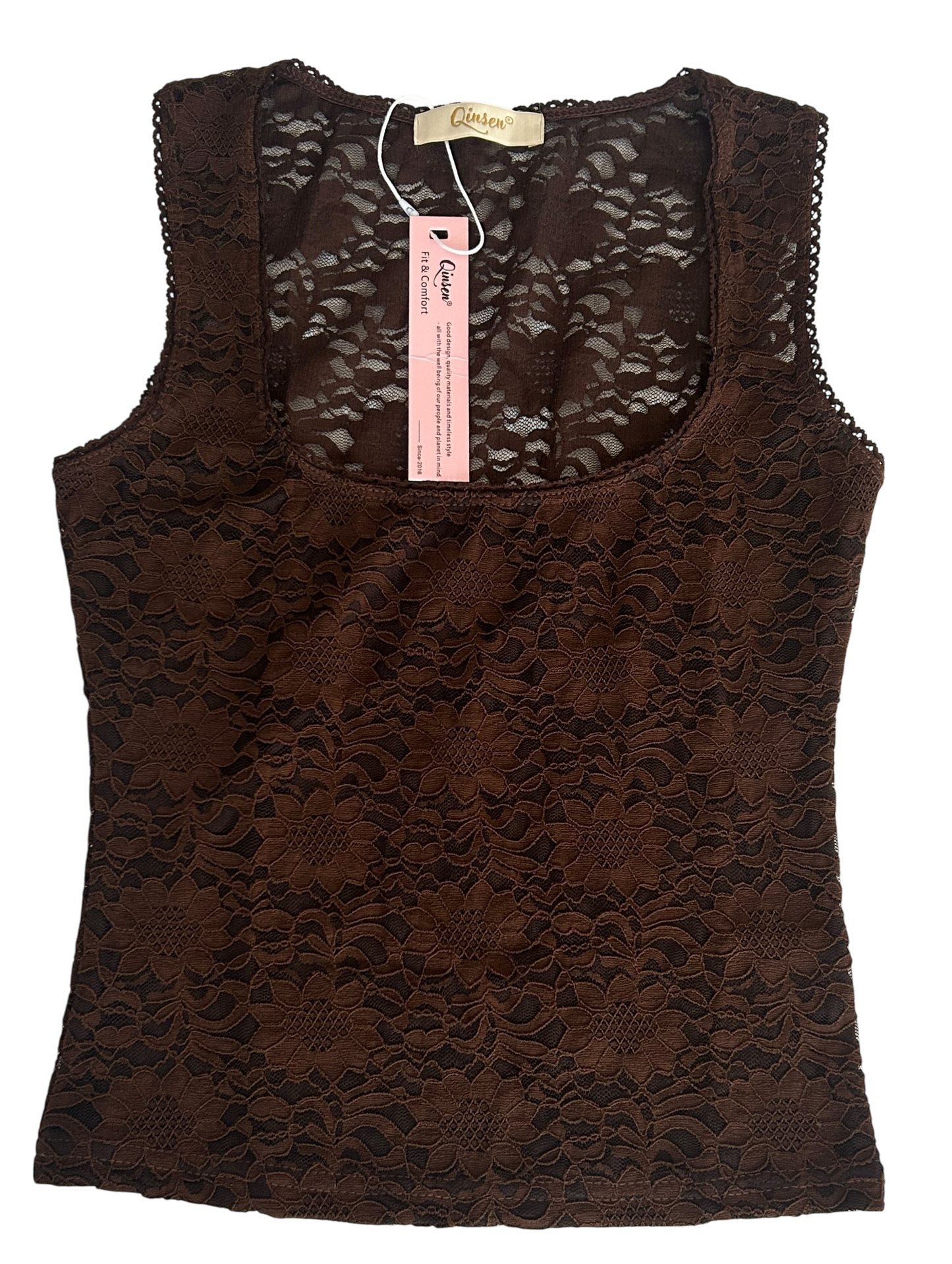 Brown Lacy Tank - Small - Quick Thrifts