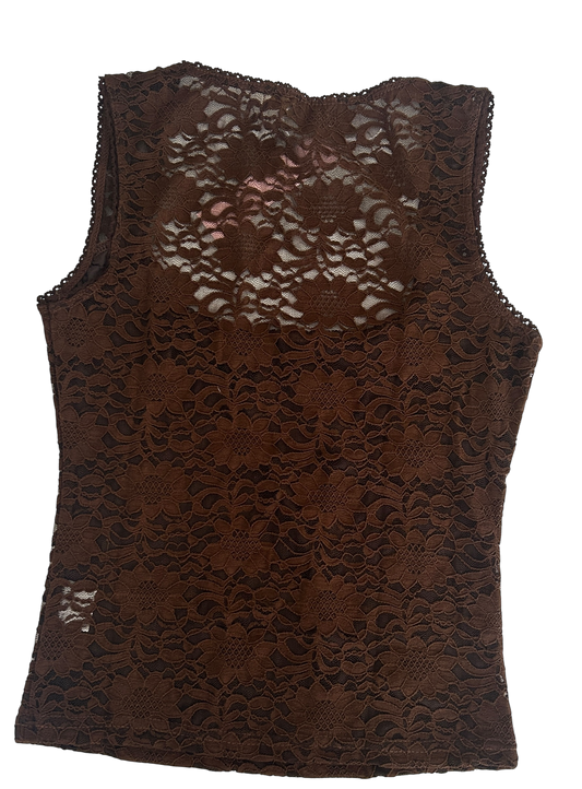 Brown Lacy Tank - Small - Quick Thrifts